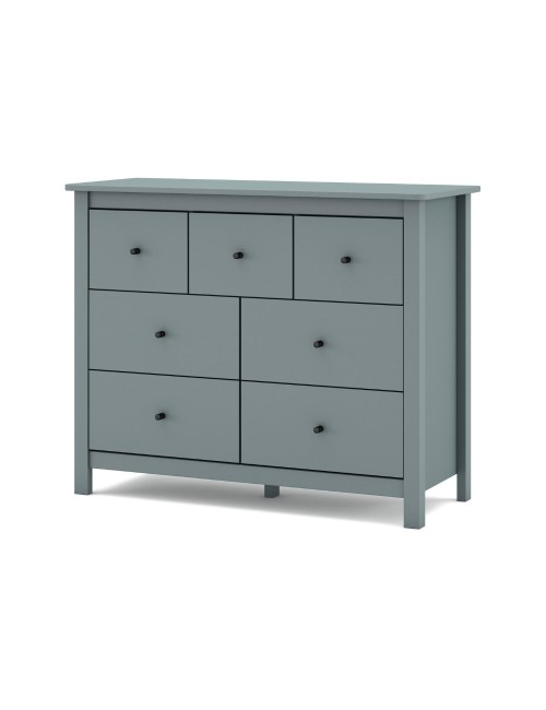 Cassettiera Misti in legno massiccio verde cachi 110x40x820H – 7 Cassetti, Design e organizzazione