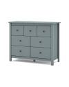 Cassettiera Misti in legno massiccio verde cachi 110x40x820H – 7 Cassetti, Design e organizzazione