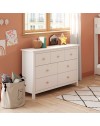Cassettiera Max in legno massiccio bianco 110x40x80H – 7 Cassetti, stile e versatilità