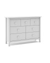 Cassettiera Max in legno massiccio bianco 110x40x80H – 7 Cassetti, stile e versatilità