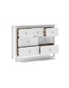 Cassettiera Max in legno massiccio bianco 110x40x80H – 7 Cassetti, stile e versatilità