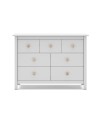 Cassettiera Max in legno massiccio bianco 110x40x80H – 7 Cassetti, stile e versatilità