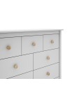 Cassettiera Max in legno massiccio bianco 110x40x80H – 7 Cassetti, stile e versatilità