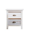 Comodino in legno massiccio bianco e grigio Romantica 46x35x49,5H – Eleganza Naturale con 2 cassetti