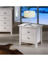 Comodino Berna bianco in legno massiccio e 2 cassetti - Stile intramontabile