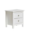 Comodino Berna bianco in legno massiccio e 2 cassetti - Stile intramontabile