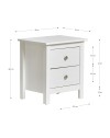 Comodino Berna bianco in legno massiccio e 2 cassetti - Stile intramontabile