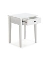 Comodino Bart in legno massiccio bianco e cassetto – Eleganza e funzionalità quotidiana