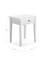Comodino Bart in legno massiccio bianco e cassetto – Eleganza e funzionalità quotidiana