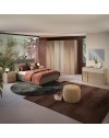 Camera da letto Faba con armadio 6 ante battenti noce e talco e letto contenitore Napoli