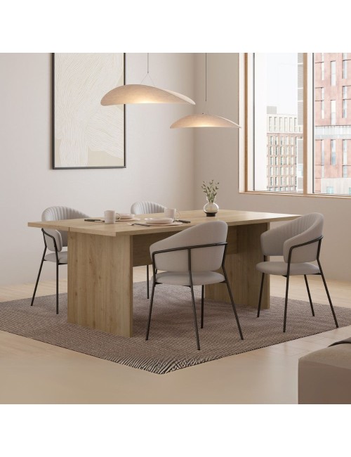 Tavolo rettangolare fisso Loana rovere cadiz 200x100x75H – Eleganza conviviale per ogni occasione