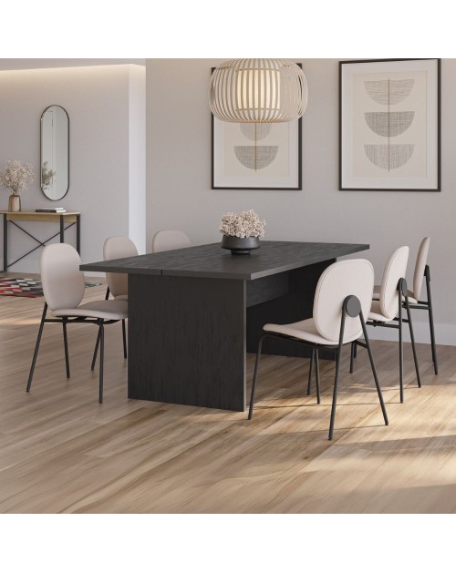 Tavolo rettangolare fisso Loana nero 200x100x75H – Eleganza conviviale per ogni occasione