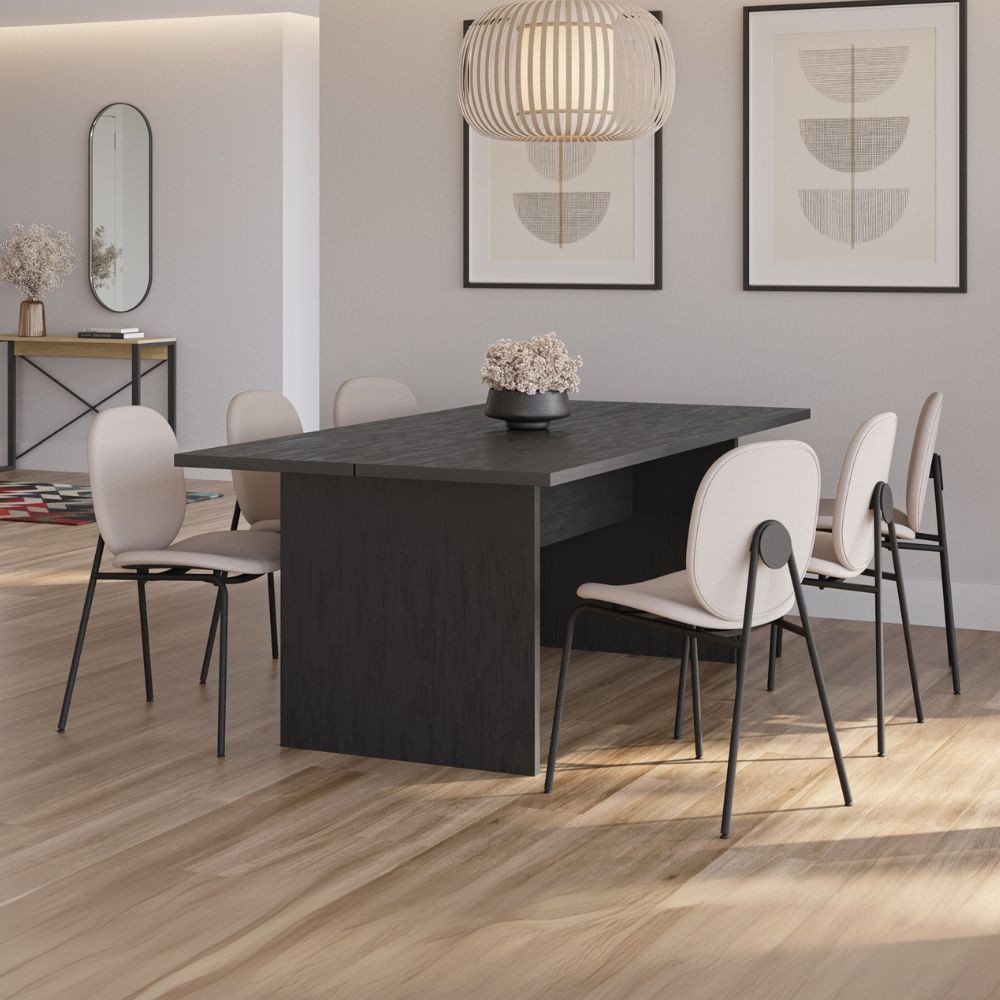 Tavolo rettangolare fisso Loana nero 200x100x75H – Eleganza conviviale per ogni occasione