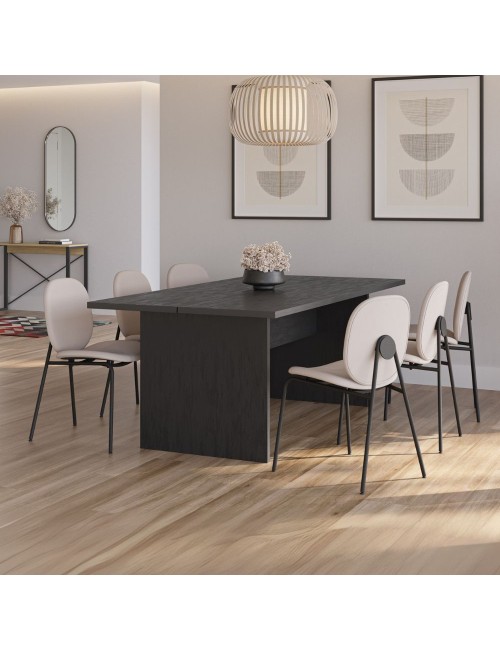 Tavolo rettangolare fisso Loana nero 200x100x75H – Eleganza conviviale per ogni occasione