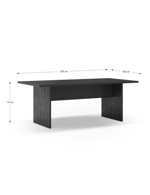 Tavolo rettangolare fisso Loana nero 200x100x75H – Eleganza conviviale per ogni occasione