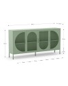 Credenza in metallo Tayra con 4 ante reticolate verde 160x40x90H – Stile moderno e anima industrial