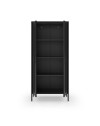 Credenza alta in metallo Diora nero con 2 ante reticolate e 3 ripiani – Design industriale, anima versatile