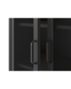 Credenza alta in metallo Diora nero con 2 ante reticolate e 3 ripiani – Design industriale, anima versatile