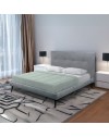 Letto matrimoniale con rete inclusa Stiletto tessuto grigio chiaro