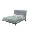 Letto matrimoniale con rete inclusa Stiletto tessuto grigio chiaro