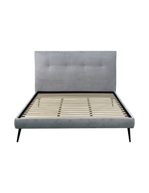 Letto matrimoniale con rete inclusa Stiletto tessuto grigio chiaro