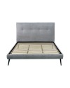 Letto matrimoniale con rete inclusa Stiletto tessuto grigio chiaro
