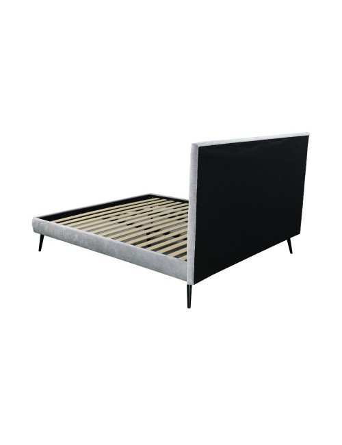 Letto singolo con rete inclusa Stiletto tessuto grigio chiaro