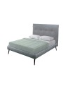 Letto una piazza e mezza con rete inclusa Stiletto tessuto grigio chiaro