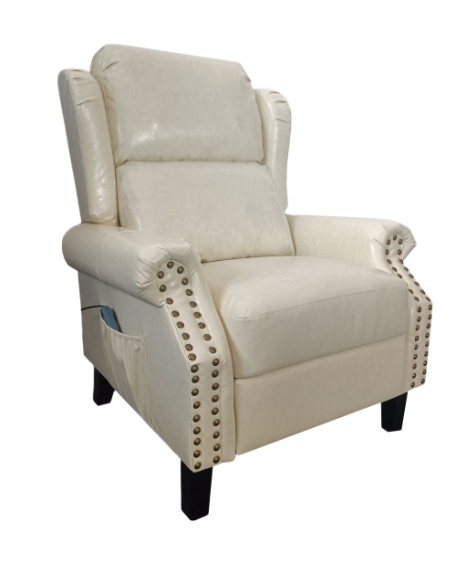 Poltrona con massaggio e schienale riscaldabile Wing ecopelle beige