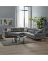 Divano angolare Sigmar tessuto grigio Prada6 con seduta traslante 300x250x100H