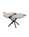 Tavolo rotondo allungabile Dobok piano cashmere 126x126x76H con gambe nere
