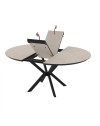 Tavolo rotondo allungabile Dobok piano cashmere 126x126x76H con gambe nere