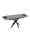 Tavolo allungabile piano grigio tortora e gambe in metallo nero Filis 145x90x76H