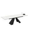 Tavolo allungabile Monza piano in ceramica effetto marmo bianco e gambe in metallo nero 180x90x77H