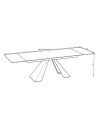 Tavolo allungabile Monza piano in ceramica effetto marmo bianco e gambe in metallo nero 180x90x77H