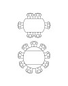 Tavolo girevole allungabile Yandan con piano effetto marmo nero lucido e base conica in metallo nero 150x94x76H