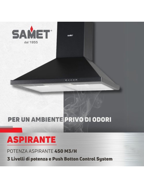 Cappa a Piramide 60 cm Eolo 60 Samet Colore Nero Prezzo