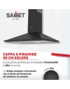 Cappa a piramide 90 cm Eolo90 Samet colore nero