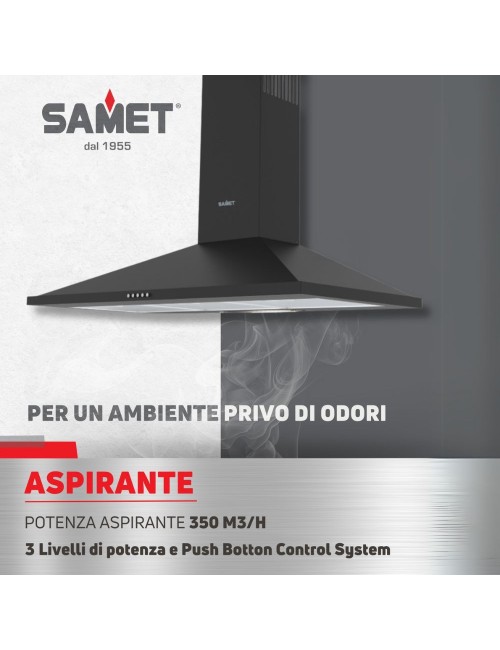 Cappa a Piramide 90 cm Eolo 90 Samet Colore Nero Prezzo