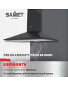 Cappa a piramide 90 cm Eolo90 Samet colore nero