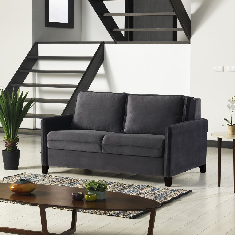 Divano letto Alcona 2 posti grigio con contenitore 164x112x90H