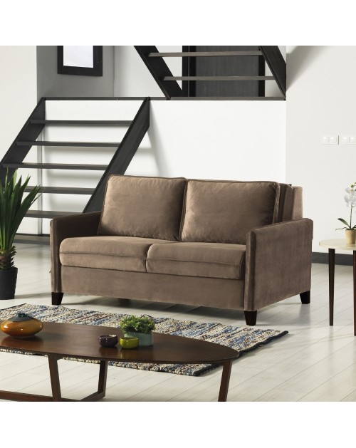 Divano letto Alcona 2 posti cappuccino con contenitore 164x112x90H