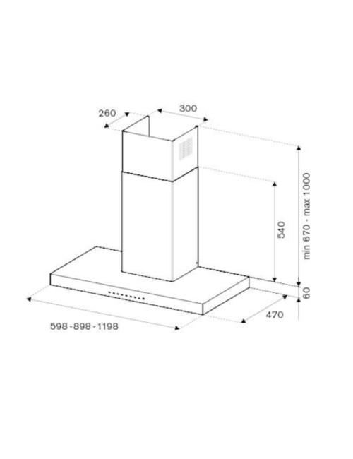 Cappa parete Bertazzoni KT90MAS1NEB 90 cm. nero opaco classe B