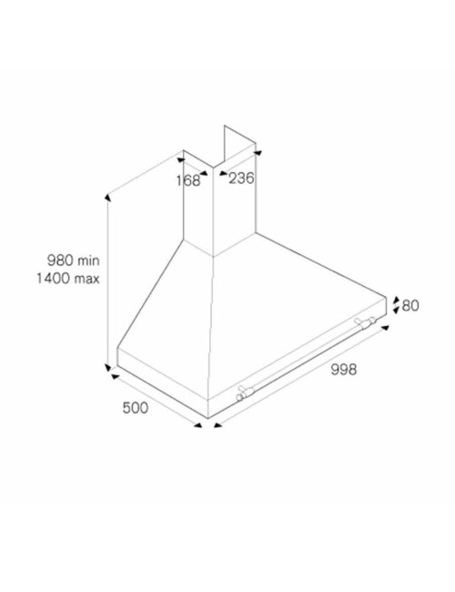 Cappa parete Bertazzoni K100HERVIA 100 cm. inox e scocca rossa classe A
