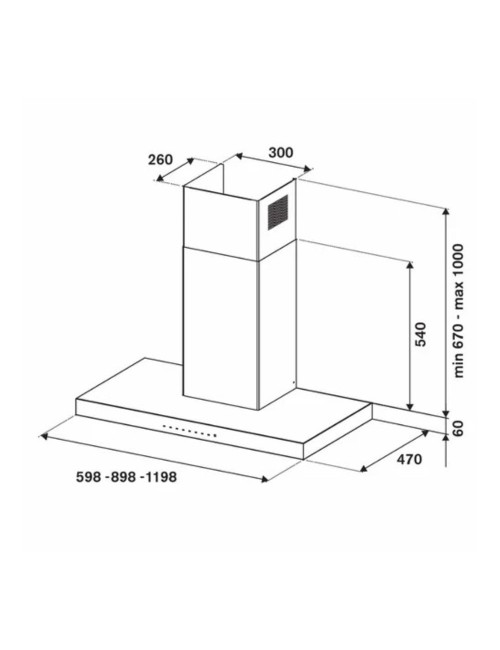 Cappa parete Bertazzoni KT90PRO1XA 90 cm 1 motore 3 velocità inox classe A+