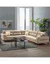 Divano angolare Sigmar tessuto beige Prada2 con seduta traslante 300x250x100H