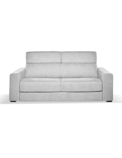 Divano letto 3 posti Crien tessuto Luna grigio chiaro 205x97x83H