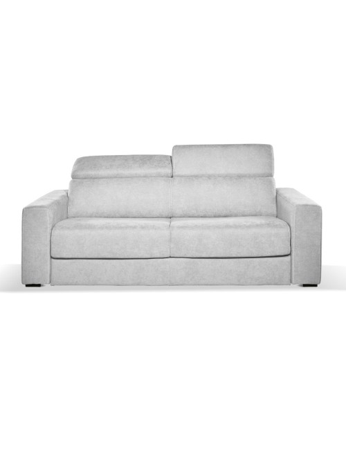 Divano letto 3 posti Crien tessuto Luna grigio chiaro 205x97x83H