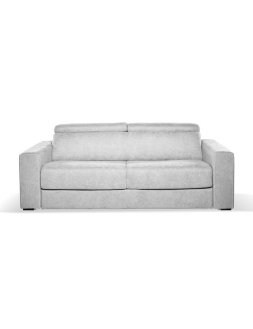 Divano letto 3 posti Crien tessuto Luna grigio chiaro 205x97x83H