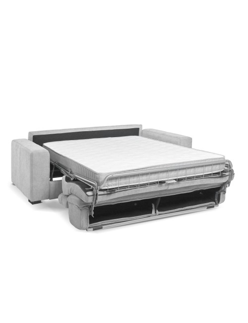 Divano letto 3 posti Crien tessuto Luna grigio chiaro 205x97x83H
